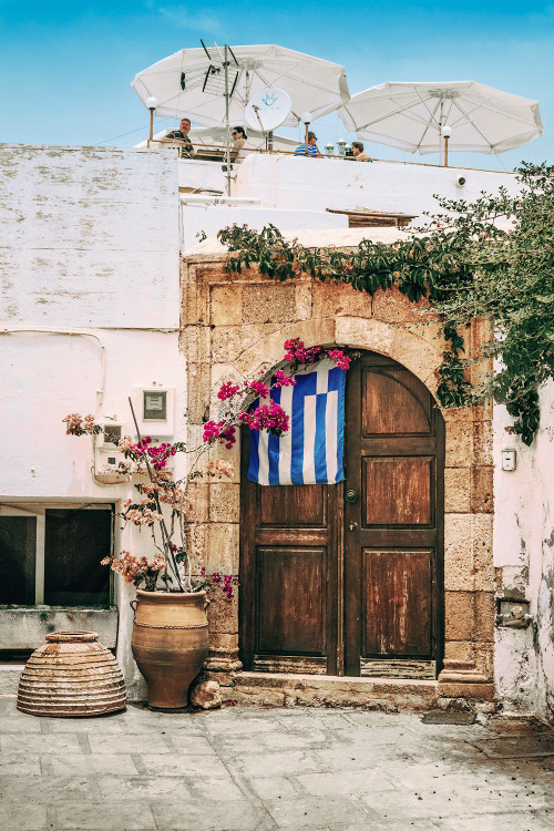 Front door. Flagged | Lindos (Rhodes)  - More Greece here