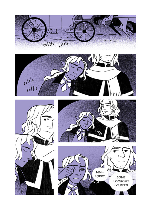 Pages 13-16 of NOCTIFER, my extremely purple and extremely self indulgent comic about Curse of Strah