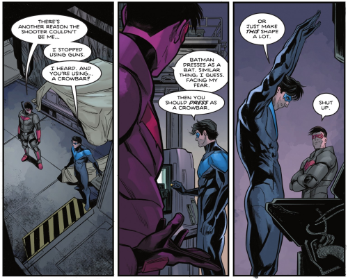  Nightwing offers Red Hood some advice.[from Nightwing Vol. 4 2021 Annual one-shot (November 30, 202