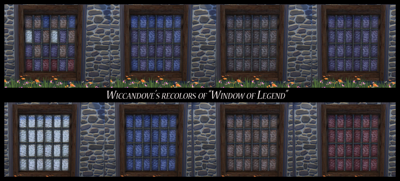 I love this window but it just didn’t fit in my medieval hood. Now it does! 8 retextures of the glass, only one of the frame. Enjoy!
You need “Get Together” for this to show in your game.
Get my recolors...