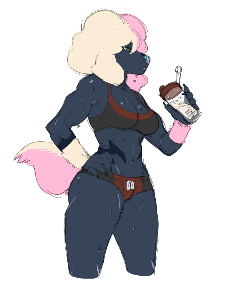 cosmicminerals:  giftart of @orangekissess anthro babe holy hell look how cute this