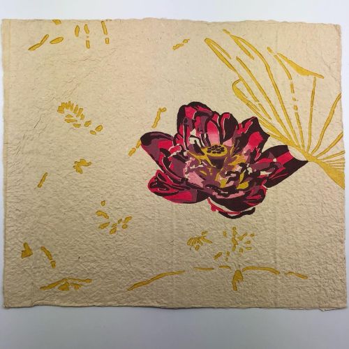 A fitting lotus companion to Buddha… printed on Abaca paper handmade in the 1970’s in t