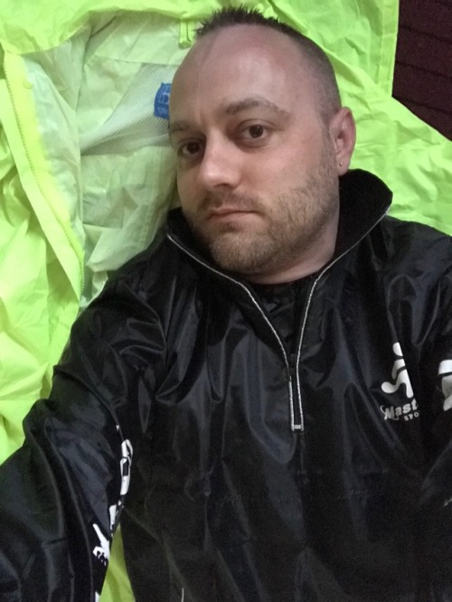 New PVC waterproof sweat suit for the weekend!