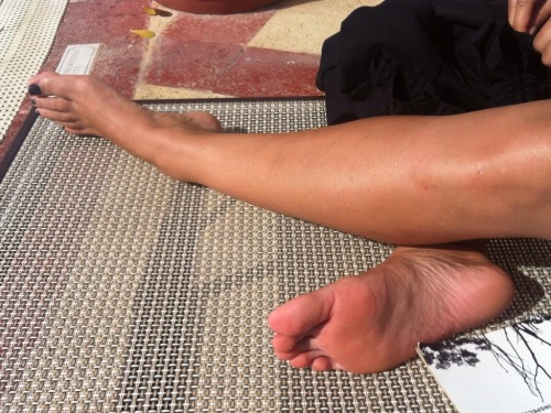 footfetishmaster: Girlfriend flaunting her sexy Long Toes and Soles