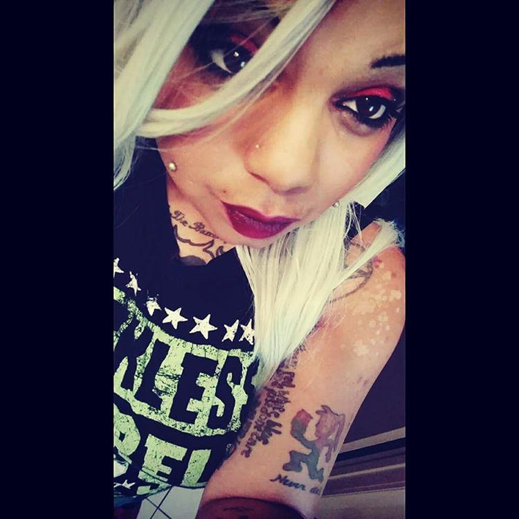 Me.  #girlwithtattoos #girlwithpiercings #redeyes #redeyeshadow #beautiful #love