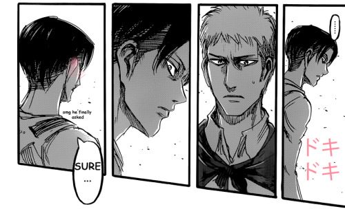 ackergay:  ackersexual:   ackergay said: If you include the above panels, it looks like jean is confessing his love to levi lol.  THIS IS ALL YOUR FAULT.   lmao you make the thing omg omg hahahahahahahhahahahh oh gods bless you 