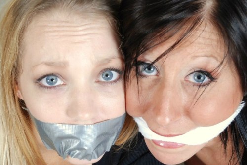 awesomeboundbabes:  As soon as the drugs wore off, Shelly and sandy knew they were in trouble.