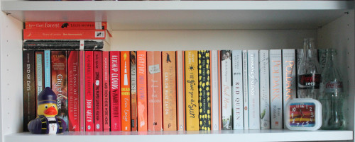 happybibliosaurus:  Bookshelf Update 11/02/16 - I am running out of room. Again. I got rid of some many books last month, and it’s already full. How?? I’ve only brought 6 books…  What number is it that you refer to as some…?