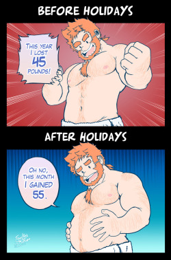 tigerlion-moikana:  First SUAVE X RUDY comic strip of the year!I hope that you had a merry Christmas and a happy new year.What did you eat during these holidays?Even I got a little more fat this month hahaha.But well, I can’t say I didn’t need a little