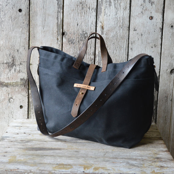 I Luv Etsy! | Waxed Canvas Tote — @PegandAwl — Beautifully...