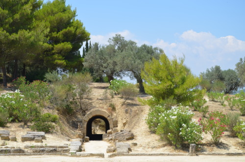 greek-museums:Ancient Nemea:The public bath of Ancient Nemea, the Temple of Zeus of Nemea, the stoa 