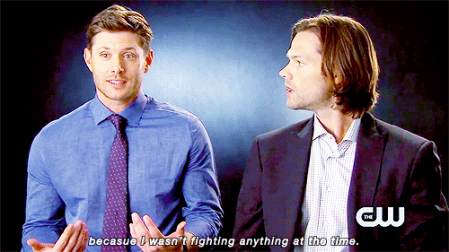 hallowedbecastiel:  Jared: I loved when you had to fight the fairies.  [x] 
