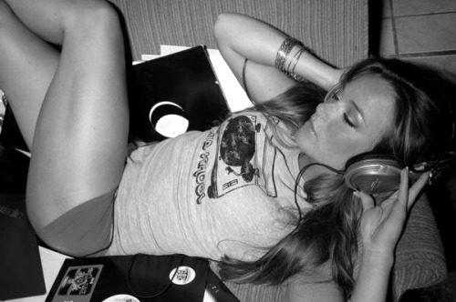 Girls with Vinyl Records