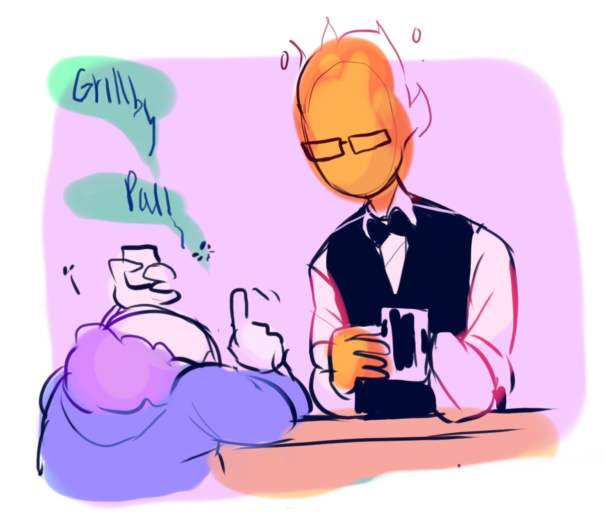 ttoba:  fuckin hell… Talk to me. I am here.The idea of Grillby being there for