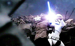 ewock:  Finn + lightsaber 