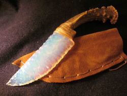 sixpenceee:  A cherokee tribe’s blue fire opal knife.  