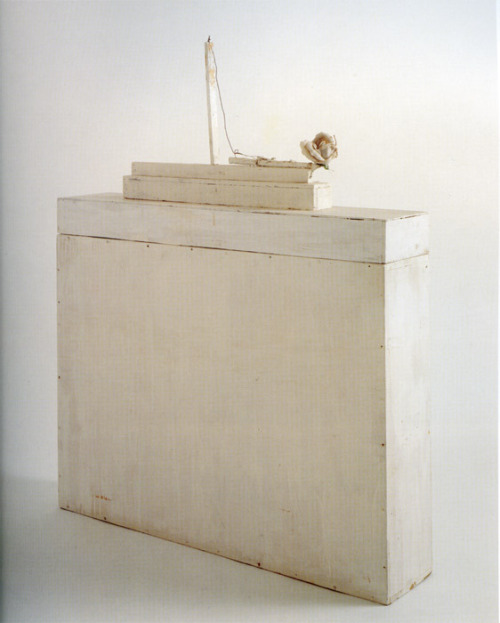 woundgallery:Cy Twombly, Aurora, 1981, wood, plastic flower, twine, paint, plaster, nails, wire, 54 