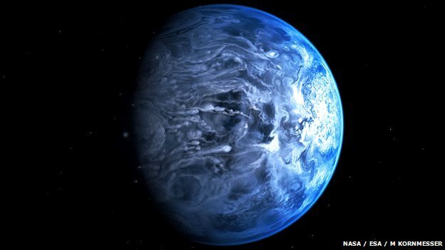 mizufae:  breakingnews:  Hubble telescope spots blue planet where it rains glass