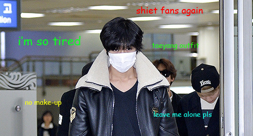 asianiyo:  @SHINee at Gimpo Airport: tired members and Minho 