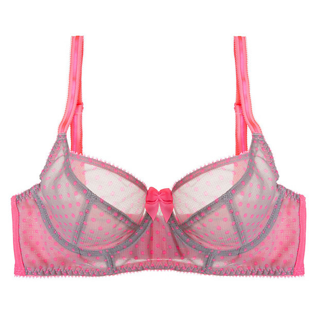 dentellesetfroufrous:  Dessous in Hot Coral and Concrete by Claudette 