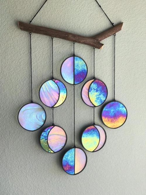 Moon Phase Wall Decor //DandelionGlassArt