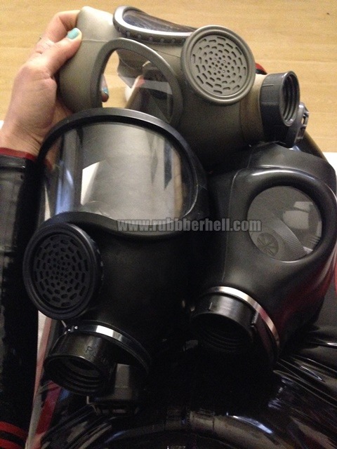 Shame, I can’t put on me all three gasmask :DFollow fetish model RubberTerra at www.rubberhell