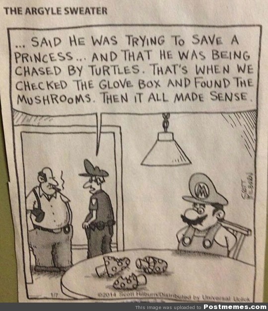 jonnycocksville:funny-ftw:Now It Makes Perfect Sense  what if mario…wad about DRUGS?!
