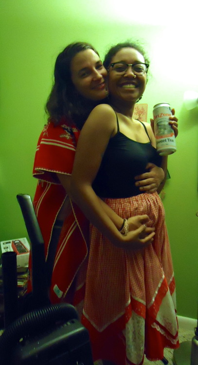 Me and F Dawg. Playing pretend pregnant. For now :)