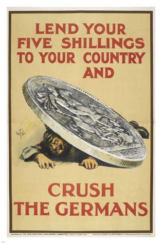 1915 poster from the British parliamentary war savings committee