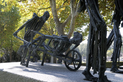 sixpenceee:  The memorial statues that were placed in Pere LaChaise Cemetery in Paris. They are in remembrance of the victims of the Buchenwald Concentration Camp. It is purposely grim as to reflect the horrendous conditions at that place. 