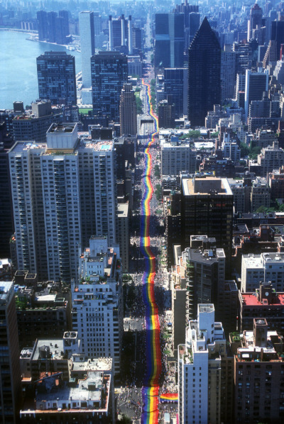 Porn Pics femmepathy:The mile-long rainbow flag being