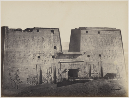 Temple at Edfou, in Upper Egypt, view of a pylon by Wilhelm HammerschmidtGerman, 1860salbumen silver