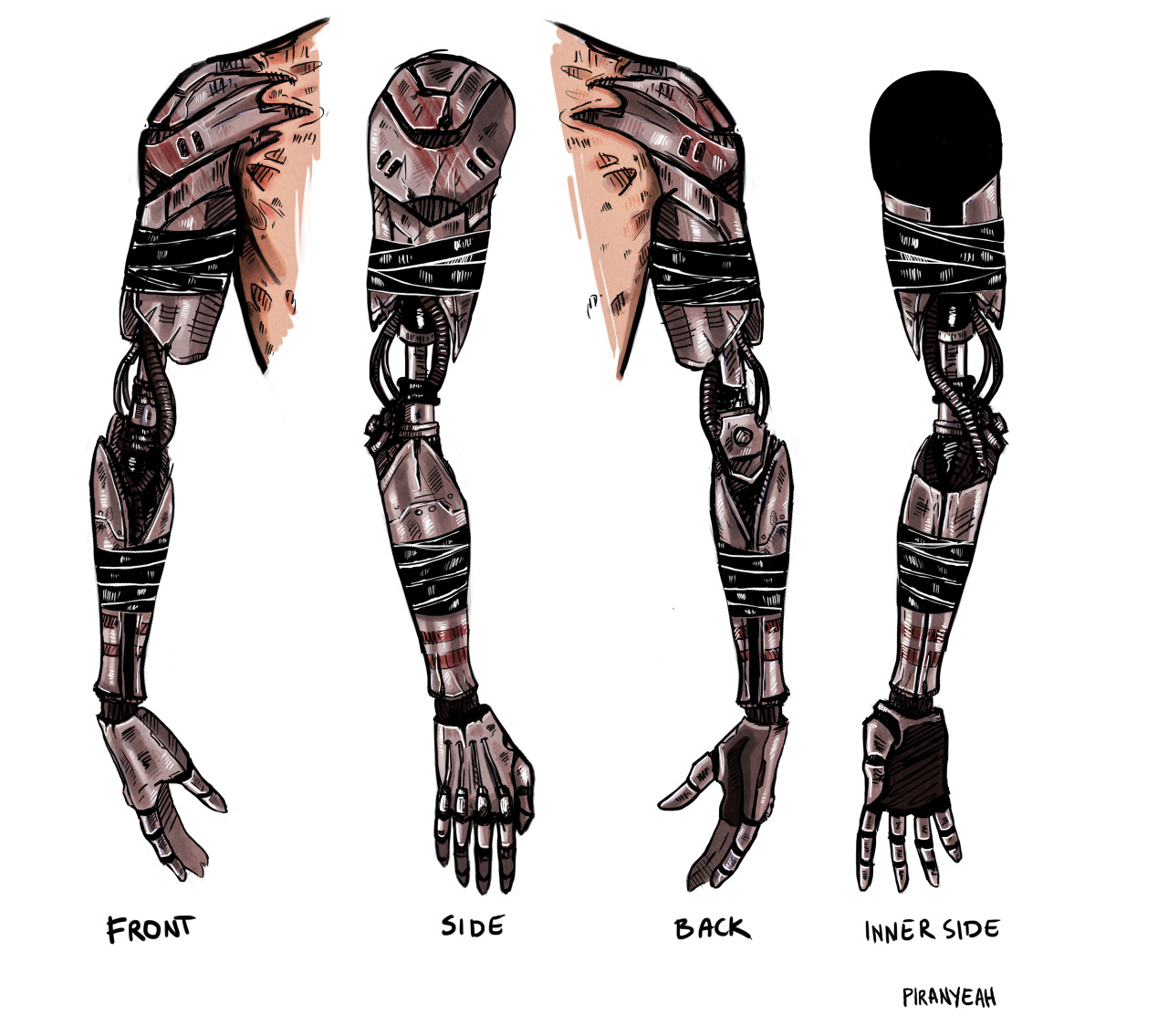 Bionic Arm Temporary Tattoo Robot Arm Temporary Tattoo  MyBodiArt