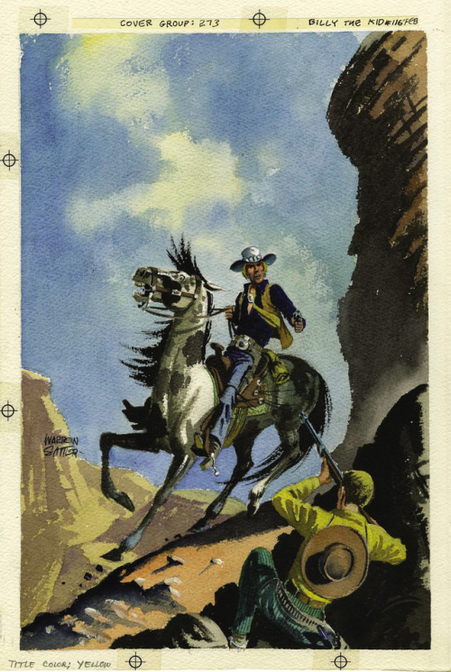 Warren Sattler cover art to Billy the Kid #116 (1976).A lost type of illustration: a rough watercolo