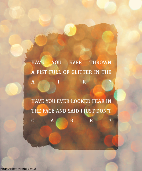 Favorite P!nk Lyrics: Glitter In The Air 