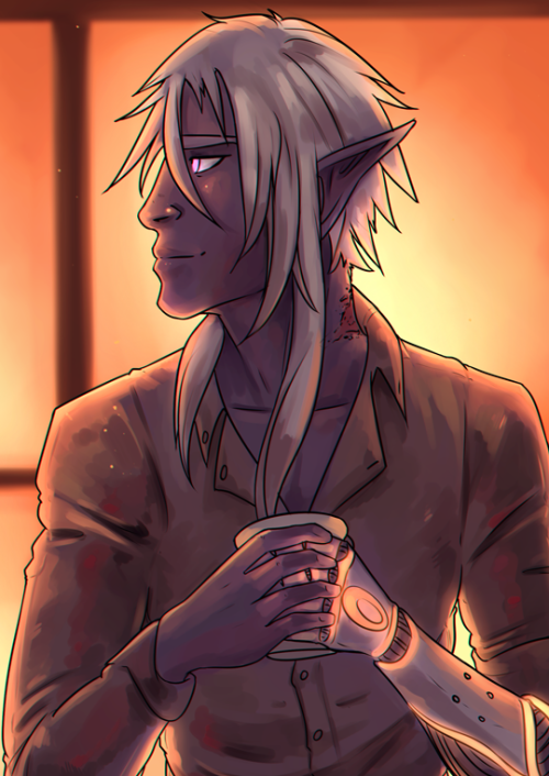 leidensygdom:Just some soft nice cute RP scene with @misterartist‘s drow, Karath’ractus (on the left