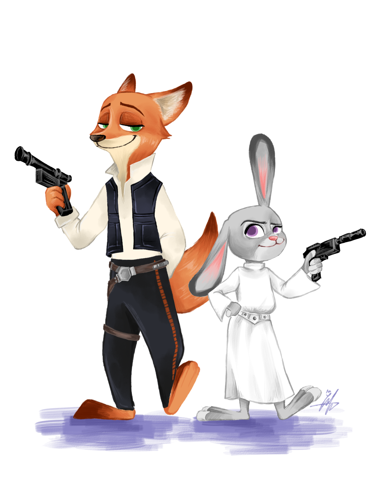 inyouart:    Nick &amp; Judy Star Wars AU   Re upload T_T 