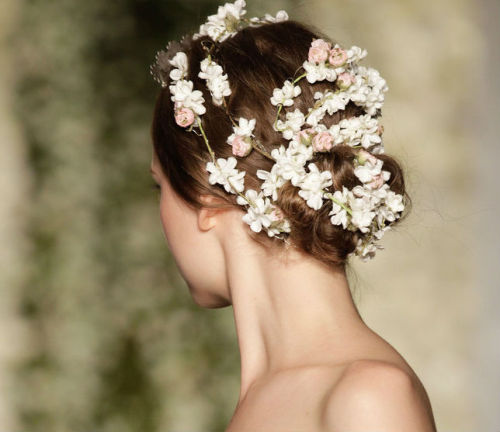 deseased:  hair at reem acra f/w 2015 bridal collection 