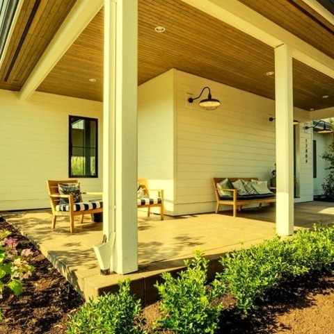 Porch In PortlandInspiration For A Huge Farmhouse Front Porch Remodel With A Roof Extension