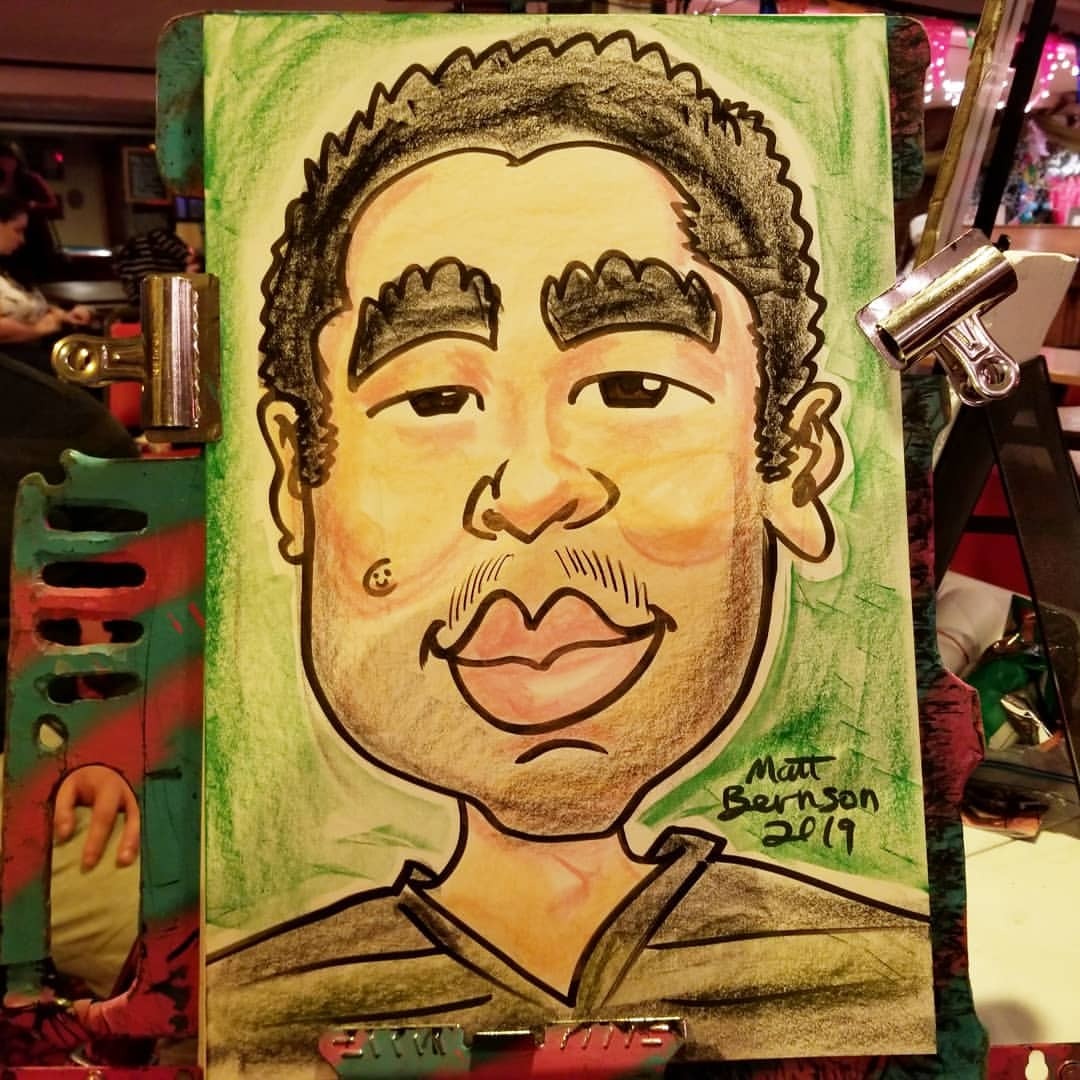 Doing caricatures at the Buffy sing-along at Cuisine en Locale/ONCE in Somerville.