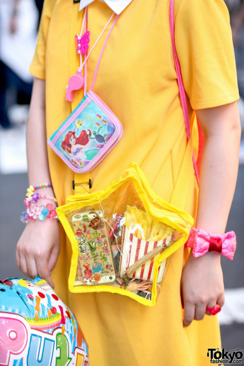 tokyo-fashion:  Mother-daughter duo Miwa and Miori wearing kawaii colorful Harajuku street styles with a handmade backpack (made for Miori by her mom) plus items by 6%DOKIDOKI, Yosuke, Kinji, and Kate Spade. Today (June 6th) is Miori’s 17th birthday