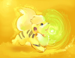 pokemonfourever:  Growlithe used Solar Beam