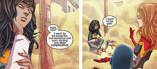 kamalakhameleon:   "Who do you want to be?"       ↳ Ms. Marvel #1