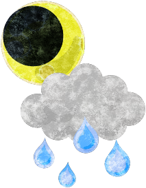 Atelier B W 天気のアイコン 月と雲と雨 夜の晴れのち雨 Atelier B W 天気のアイコン 月と雲と雨 夜の晴れのち雨