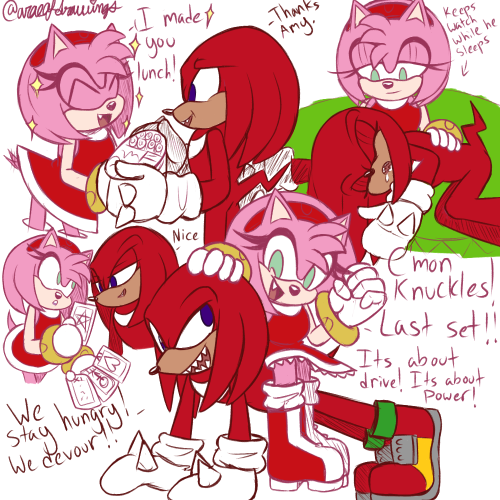  ACTUALLY Knuckles doesn’t live all alone on Angel Island bc Amy moved in so he wouldn’t