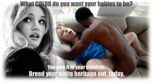 mastertech9307-blog:  The white race has been broken and made mentally weak  thru  political correctness  and white guilt.  Their fertile wombs will give birth to the next generation of strong black babies. Thru PC , whites will breed themselves out