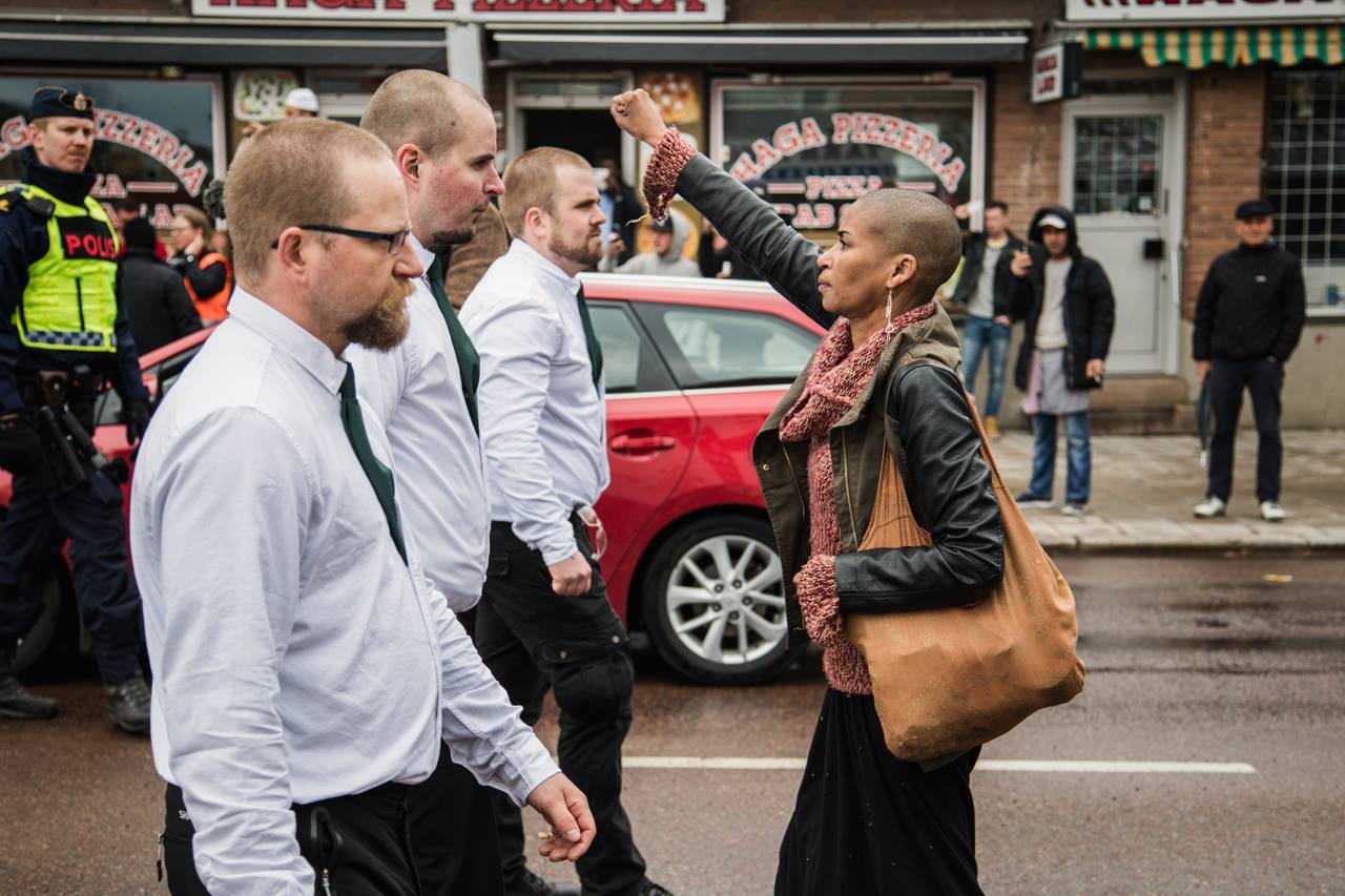 theproblackgirl:  Tess Asplund, an activist in Sweden, boldly raises her fist in