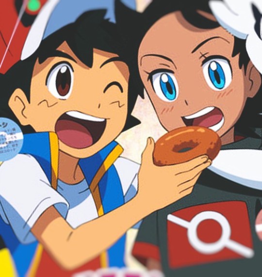 rixi-96:This is OFFICIAL promo art.Official.Ash winks an eye while feeding Goh with