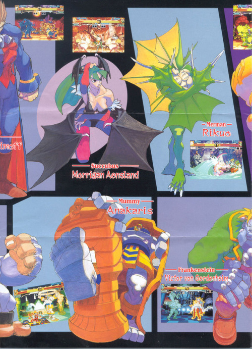 desertedchateau: Vampire Hunter/Night Warriors: Darkstalkers’ Revenge Arcade Flyer
