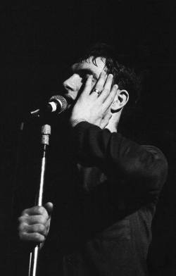 vaticanrust:Ian Curtis on stage with Joy